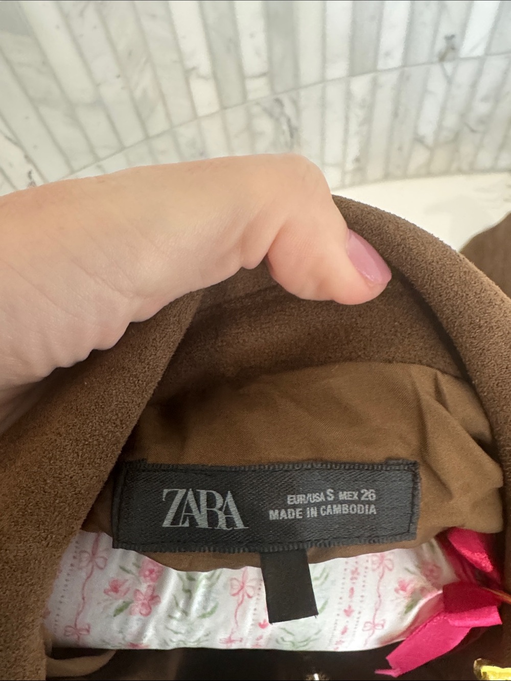 Zara Brown Suede Leather Bomber Jacket - Women's - Picture 6 of 6